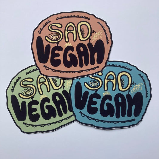 Sad Vegan Sticker, Emo Vegan